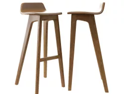 Morph Bar Stool Chair Wood 3D model