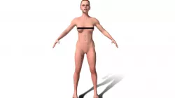 Nude Female Game Character Low-poly  3D model