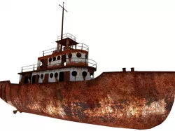 Old Abandoned Rusted Ship Low-poly  3D model