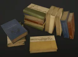 Old books - PBR Game Ready Low-poly  3D model