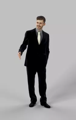 Peter A Business Man Elegant Standing Holding his Partner Low-poly  3D model