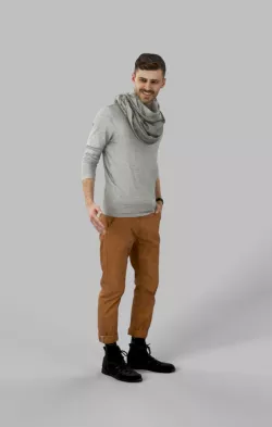 Peter A Smart Casual Man Standing Listening Holding Partner Low-poly  3D model