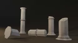 Pole ruin Low-poly  3D model