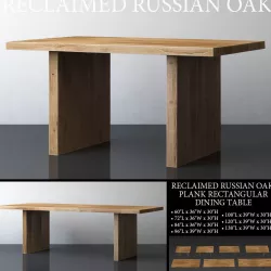RECLAIMED RUSSIAN OAK PLANK RECTANGULAR DINING TABLE 3D model