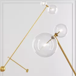 Restoration Hardware Glass Globe Mobile BOOM FLOOR LAMP 3D model