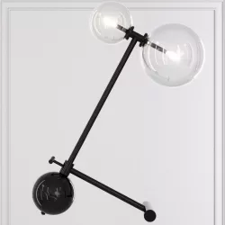 Restoration Hardware Glass Globe Mobile BOOM TABLE LAMP Black 3D model