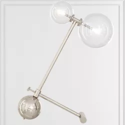 Restoration Hardware Glass Globe Mobile BOOM TABLE LAMP Nickel 3D model
