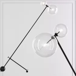RH Glass Globe Mobile BOOM FLOOR LAMP Black 3D model