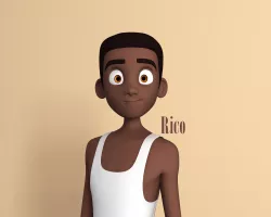 Rico Stylised Male Teen character  AR friendly texture atlas 3D model