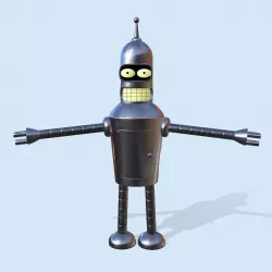Robot Bender Low-poly  3D model