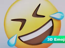 Rolling On The FLoor Laughing 3D Emoji Low-poly  3D model