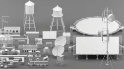 rooftop parts  Low-poly  3D model