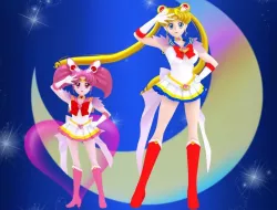 Sailor Moon and Sailor Chibimoon 3D Model Collection