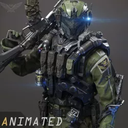 SCIFI - ASSAULT SOLDIER Low-poly  3D model