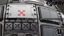 Scifi Wall Panel Texture Set 1 Low-poly  3D model