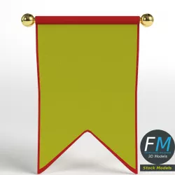 Small medieval banner 3D model