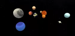 Solar system space and planets 3D model