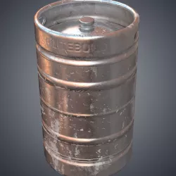 Steel beer barrel Low-poly  3D model