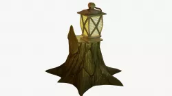 Stump Hand Painted Low-poly  3D model