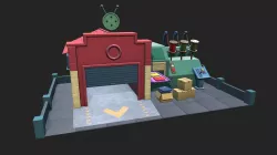 Stylized Cartoon Textile Factory 3D model
