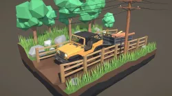 Stylized Offroad Car 2 Low-poly  3D model