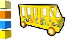 Toy School Bus Low-poly  3D model