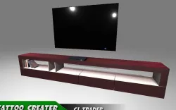 TV Cabinet Modern low poly 3d models Low-poly  3D model