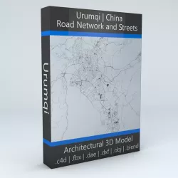 Urumqi Road Network and Streets 3D model