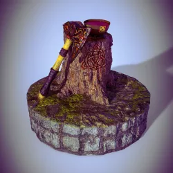 Viking Axe Display Scene 3D model
