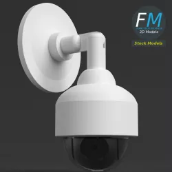 Wall mounted dome surveillance camera 3D model