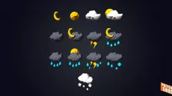 Weather Forecast Icons Low-poly  3D model