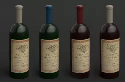 Wine bottle - Low poly - Prop - UE4 - Game ready 4096k Low-poly  3D model