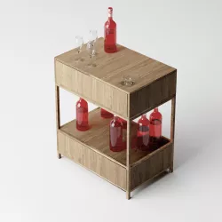 Wine Sidetable - Living Room Furniture 02 3D model