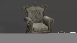 Wingback Armchair Low-poly  3D model