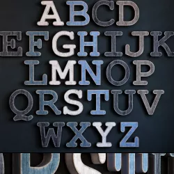 Wooden alphabet 3D model