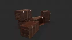 wooden crate  Low-poly  3D model
