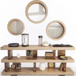 Wooden Decorative Shelf 3D model