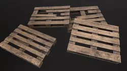 Wooden Pallets Low-poly  3D model