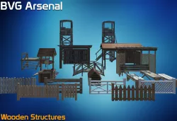 Wooden Structures Low-poly  3D model