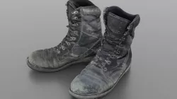 Worn and damaged military boots 3D model