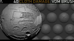 Zbrush - Cloth Damage VDM Brush 3D model