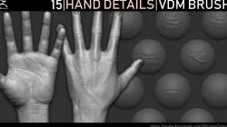 Zbrush - Hand Details VDM Brush 3D model