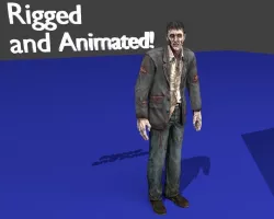 Zombie Business Man Low-poly  3D model