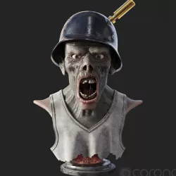 Zombie Bust 3D model