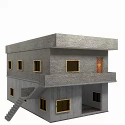 3D Two Storey Syrian House Low-poly  3D model