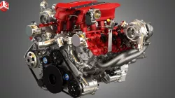488 GTB  V8 Engine - 3d Engine Model 3D model