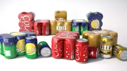 6 pack cans 3D model