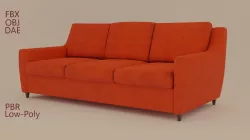 70s Couch  Low-poly  3D model