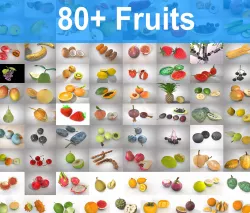 80 Plus Mega Fruits Collection Low-poly  3D model