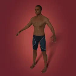 African Swimmer - Surfer 3D model